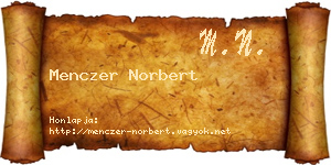 Menczer Norbert névjegykártya