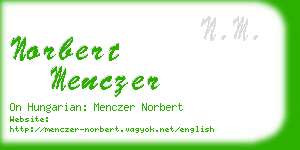 norbert menczer business card
